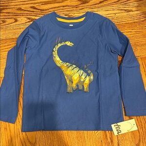 Tea Collection Blue and Yellow Dinosaur Long Sleeve Tee